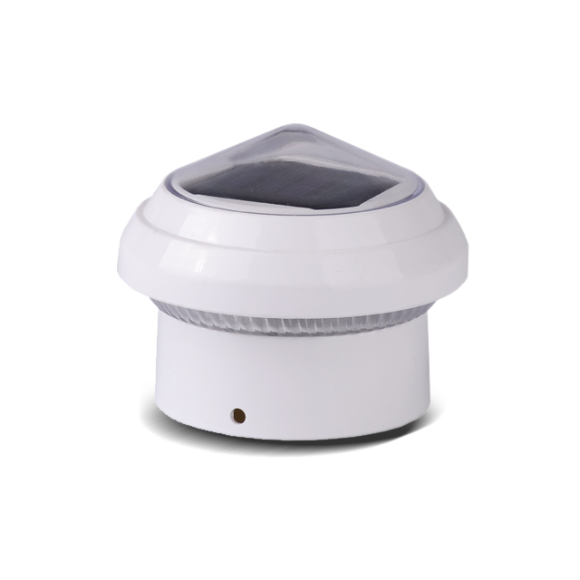 2211-CP1 WH Lumină solară cu capac pentru stâlp de gard din plastic 2211-CP1 WH Lumină solară cu capac pentru stâlp de gard din plastic